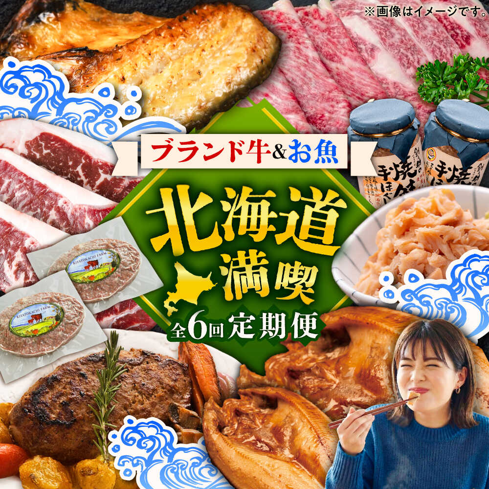 【ふるさと納税】6回定期便 道産ブランド牛＆人気のお魚を満喫！北海道定期便 《足寄町》[BEBL008]
