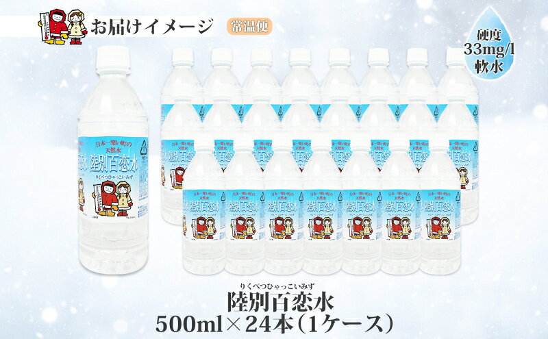 【ふるさと納税】天然水 陸別 百恋水 500ml 24本 硬度 33mg/L 500 リットル ナチュラル ミネラルウォーター 飲料水 軟水 湧水 湧き水 水 お水 ペットボトル PET 調理 コーヒー スープ 防災 備蓄 非常用 国産 送料無料 北海道 f016489-rikubetsu-10000060 北海道陸別町 サンプル画像3