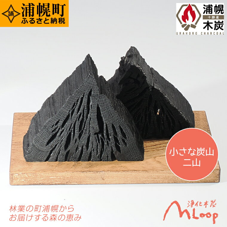 浄化木炭 小さな炭山 二山 1個 MLoop(エムループ) 浦幌木炭 飾り炭 消臭効果