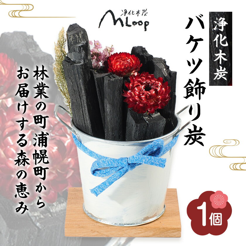 【ふるさと納税】浄化木炭 バケツ飾り炭 1個 MLoop(エムループ) 株式会社浦幌木炭 浦幌木炭 飾り炭 消臭効果
