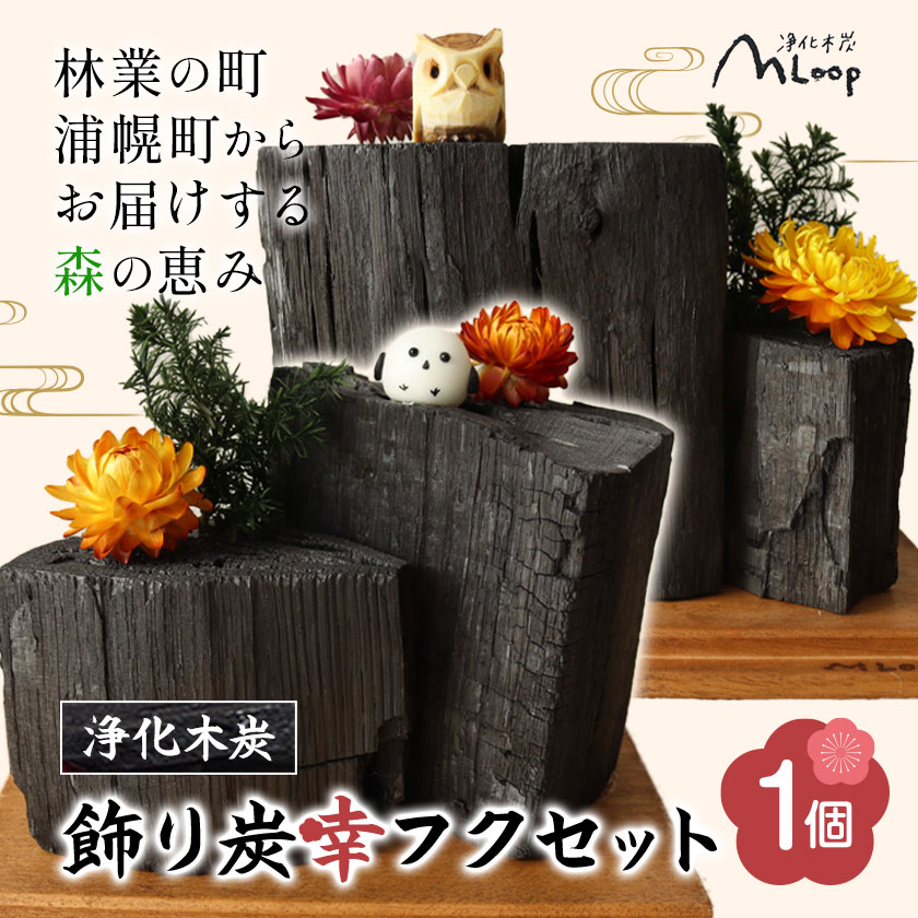 【ふるさと納税】浄化木炭 飾り炭幸フクセット 1個 MLoop(エムループ) 株式会社浦幌木炭 浦幌木炭 飾り炭 消臭効果