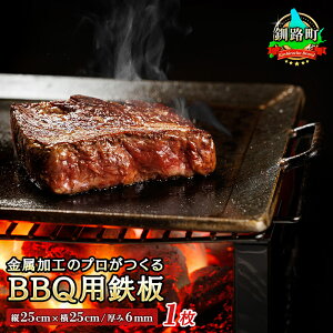 【ふるさと納税】金属加工のプロがつくる BBQ用 鉄板 【縦25cm × 横25cm / 厚み 6mm】 1枚セット いちばの日 ご愛顧感謝デー 大感謝