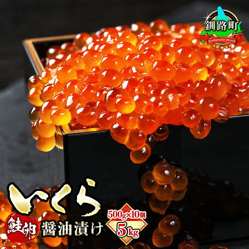 【ふるさと納税】北海道産 いくら 醤油漬け 500g × 10個セット | いくら イクラ 北海道 鮭 鮭卵 鮭いくら いくら醬油漬け 魚介類 お取り寄せ 海鮮 醤油 高級 人気 美味しい 国産 北海道産 しょうゆ漬け 釧路町 ランキング 釧之助本店 世界標準 衛生管理 HACCP 認証