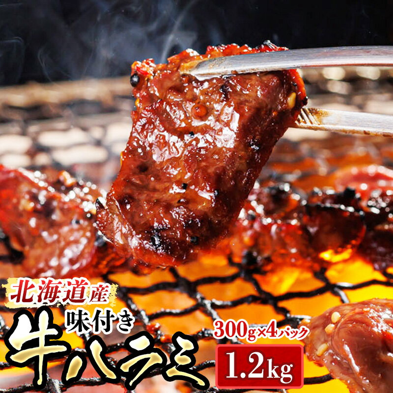 ＼希少/ 国産 味付き 牛ハラミ 1.2kg[300g ×4パック] オリジナルの タレ 人気の 訳あり !! 焼き肉 焼肉 焼肉セット 焼肉用 小分け ホルモン ワンストップ特例制度 オンライン申請 20000円 20,000円 二万円 2万円