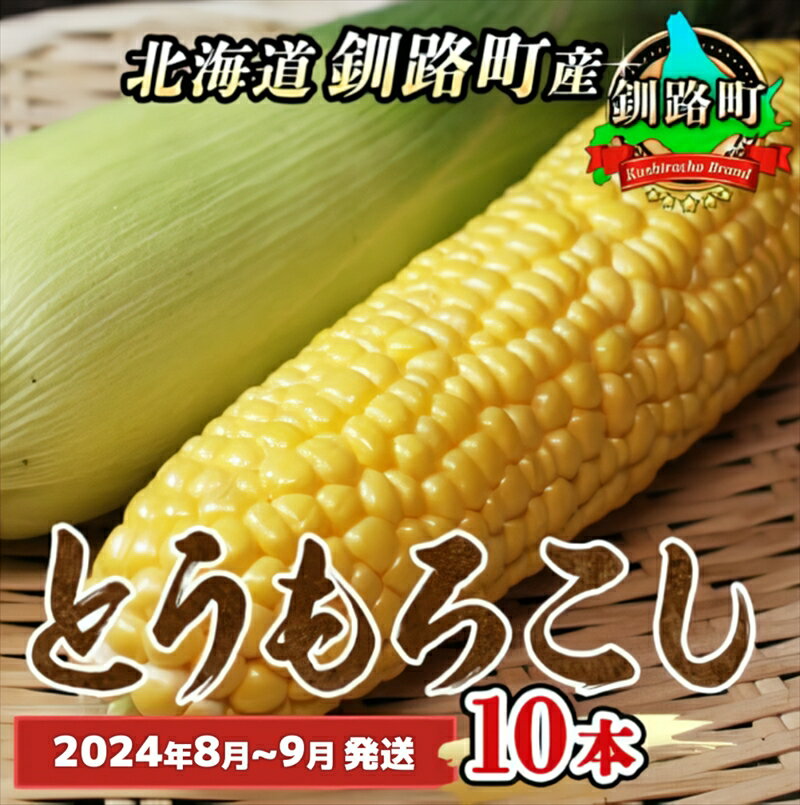【ふるさと納税】野菜王国　釧路町産 【とうもろこし】10本 ＜2024年8月?9月発送＞【 野菜 北海道 釧路町 】 ワンストップ特例制度 オンライン 釧路町 釧路超 特産品のサムネイル