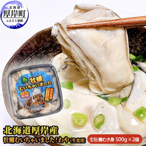 【ふるさと納税】北海道厚岸産　牡蠣むいちゃいました！わや（生食用）500g×2　【魚貝類・生牡蠣・かき・牡蠣・カキ・生食用・むき牡蠣】