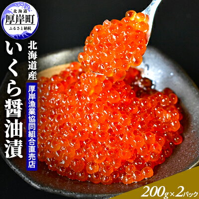 【ふるさと納税】北海道産　いくら醤油漬200g ×2パック　【魚貝類・いくら・魚卵・いくら醤油漬・イクラ・400g】