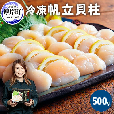 【緊急支援品】【中国禁輸施策応援品】北海道産 冷凍 帆立貝柱 500g (18玉前後) ホタテ ほたて 玉冷　【魚貝類・帆立】