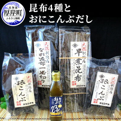 昆布4種とおにこんぶだしのセット 北海道 昆布 こんぶ 出汁 だし こんぶだし [魚貝類・こんぶ・出汁・だし]