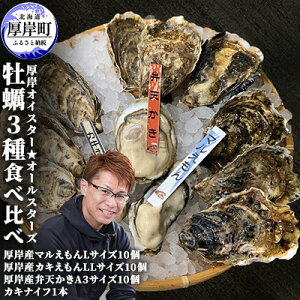 【ふるさと納税】北海道 牡蠣 3種 食べ比べ セット 厚岸オイスター★オールスターズ 生食　【 生牡蠣 貝付き牡蠣 貝 海鮮 魚介類 殻付き牡蠣 カキ 】　お届け：2023年11月～2024年6月末頃