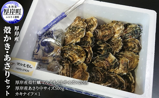 【ふるさと納税】牡蠣 厚岸産 殻かき あさり セット　【 生食 生牡蠣 貝付き牡蠣 貝 海鮮 魚介類 殻付き牡蠣 】　お届け：※8月は配送不可となります。