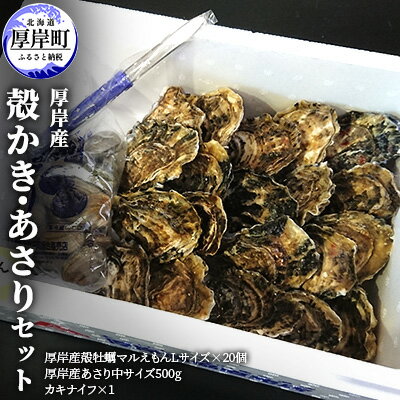 牡蠣 厚岸産 殻かき あさり セット　【 生食 生牡蠣 貝付き牡蠣 貝 海鮮 魚介類 殻付き牡蠣 】　お届け：※8月は配送不可となります。