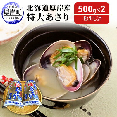 【ふるさと納税】北海道厚岸産 特大 あさり (砂出し済み) 500g ×2袋 (合計約1kg)　【アサリ・あさり・浅利】　お届け：2024年1月～5月末までのサムネイル