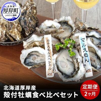 【ふるさと納税】北海道 厚岸産 殻付 牡蠣の食べ比べセット！（生食用）2ヶ月 定期便　【定期便・魚貝類 生牡蠣 かき 厚岸産殻牡蠣 カキえもんスペシャル 15個 カキナイフ 生食用 食べ比べ】　お届け：2023年11月～2024年7月末まで