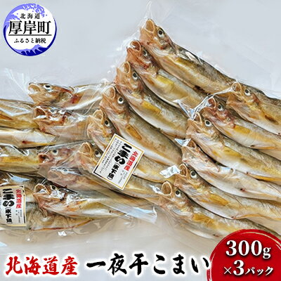 28位! 口コミ数「6件」評価「3.17」北海道産 一夜干し こまい 300g×3パック (合計900g)　【 魚貝類 干物 加工品 魚 魚の一夜干し ご飯が進む ご飯のお供 おかず･･･ 