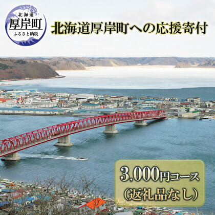 北海道厚岸町 寄附のみの応援受付 3,000円コース（返礼品なし 寄附のみ 3000円）　【 支援 自治体支援 自治体応援 お礼の品なし ふるさと支援 ふるさと応援 】