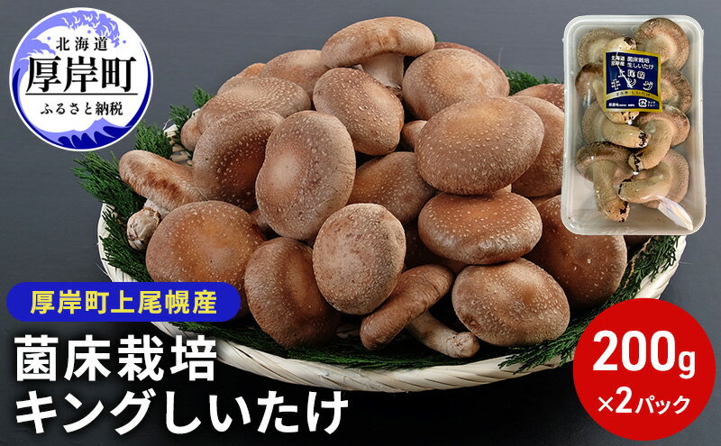 【ふるさと納税】北海道産 厚岸町 上尾幌 菌床栽培 キングしいたけ 2パック