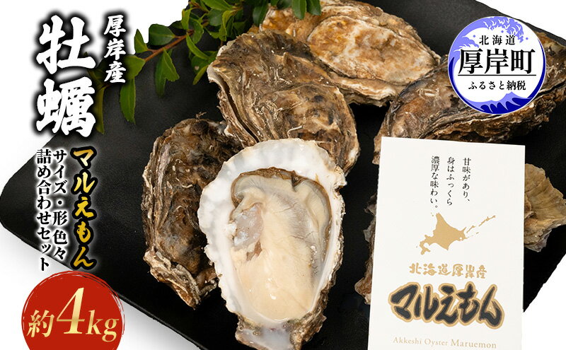 【ふるさと納税】厚岸産 牡蠣マルえもん 約4kg サイズ色々・形色々 詰め合わせセット