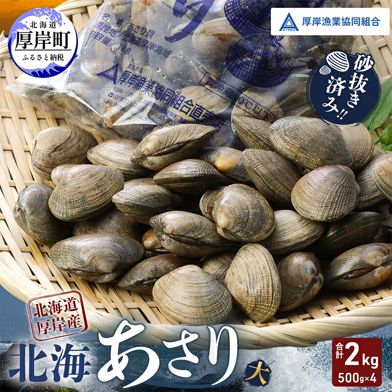 【ふるさと納税】あさり【4月～6月発送】北海道 厚岸町産 天然 殻あさり(大) 500g×4　【厚岸漁業協同組合】[ アサリ 貝 味噌汁 酒蒸し 混ぜご飯 ] 　お届け：2027年4月中旬～6月下旬