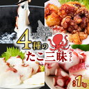 【ふるさと納税】4種 たこ 三昧 セット 刺身 しゃぶしゃぶ ぶつ切り 唐揚げ タコ ザンギ 海の幸 海鮮 魚介類 魚貝類 海産物 水産物 新鮮 加工品 簡単調...