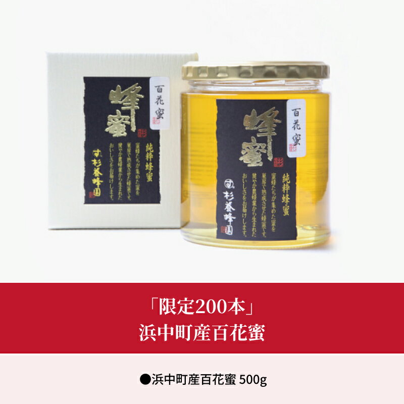 【ふるさと納税】はちみつ 500g 浜中町産 百花蜜 純粋完熟蜂蜜 限定200本 ミネラル ビタミン 豊富 養蜂一筋76年 杉養蜂園 栄養 北海道産 健康 美容 瓶 パン ヨーグルト 加工品 国産 常温 お取り寄せ 送料無料