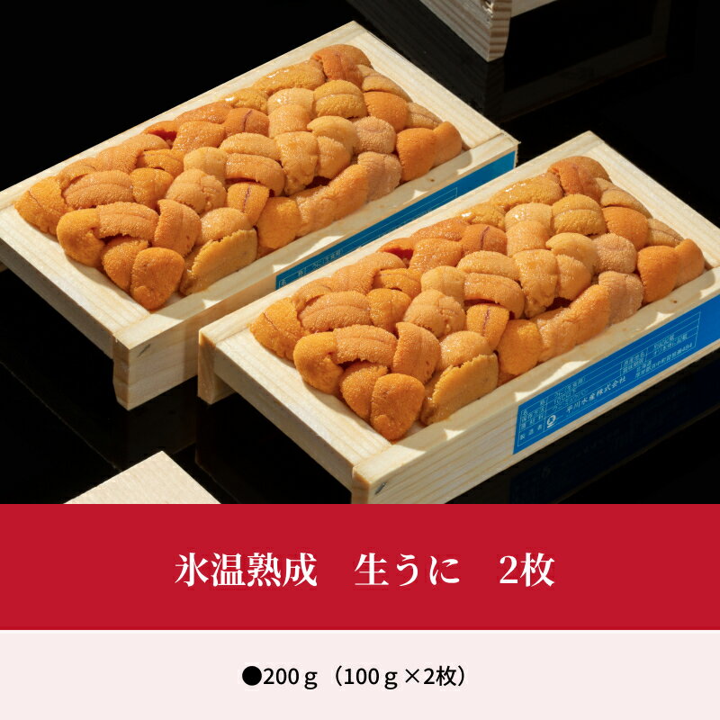 【ふるさと納税】ウニ 海鮮 新鮮 氷温熟成 100g × 2枚 計200g 生うに 天然生うに 殻出し 食品 北海道 浜中 お取り寄せ お取り寄せグルメ うに丼 海鮮丼 お寿司 手巻き寿司 ご褒美 食べ物 冷蔵 送料無料