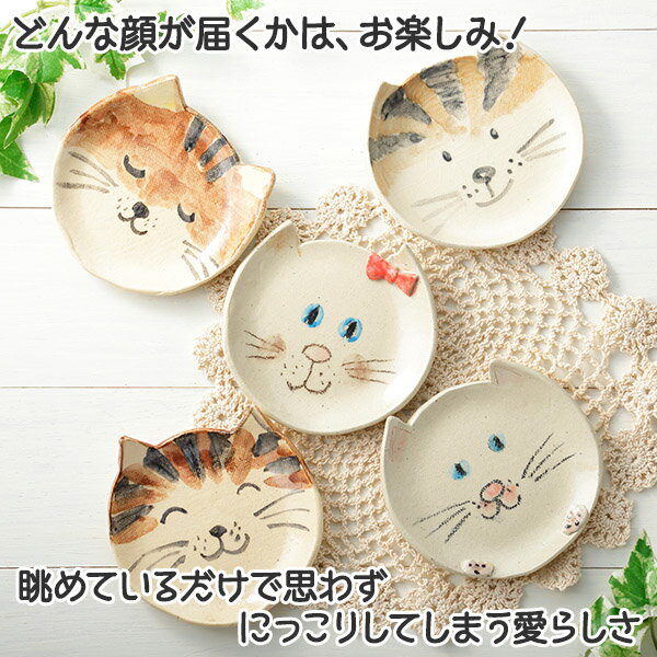 【ふるさと納税】475.職人 手作り 猫 ねこ お皿 おしゃれ 平皿 5個セット 食器 工芸品 民芸品 陶芸 川湯温泉 10000円 北海道 弟子屈町