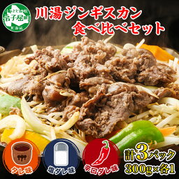 【ふるさと納税】2034.ジンギスカン タレ 塩 辛口タレ 3種 食べ比べ セット 計3パック 羊肉 焼肉 味付け肉 BBQ バーベキュー お取り寄せ 冷凍 郷土料理 プレゼント 贈り物 gift 送料無料 22000円 北海道 弟子屈町