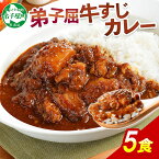 【ふるさと納税】778.牛すじカレー 5個 中辛 じゃがいも 牛 牛肉 肉 業務用 レトルトカレー 保存食 備蓄 まとめ買い 10000円 北海道 弟子屈町