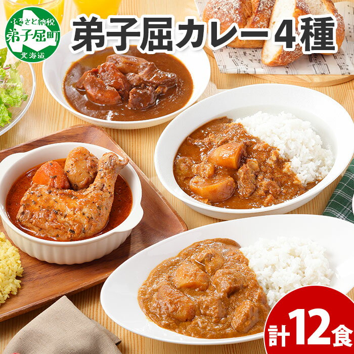 1位! 口コミ数「0件」評価「0」782.カレー 4種 食べ比べ 計12個 中辛 スープカレー ビーフカレー ポークカレー 牛すじカレー じゃがいも 牛 牛肉 豚肉 肉 鳥 ･･･ 