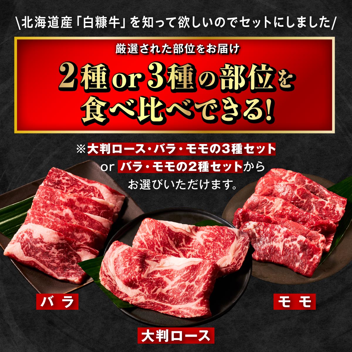 【ふるさと納税】 ＼北海道産 牛肉 500g / 1kg ふるさと納税 焼肉 ふるさと 焼き肉 焼肉 焼肉セット 訳あり 不揃い バラ モモ 大判ロース 小分け 便利 3種 セット 食べ比べ 人気 ランキング おすすめ 家庭用 贈答用 ギフト 白糠牛 北海道 白糠町 白糠