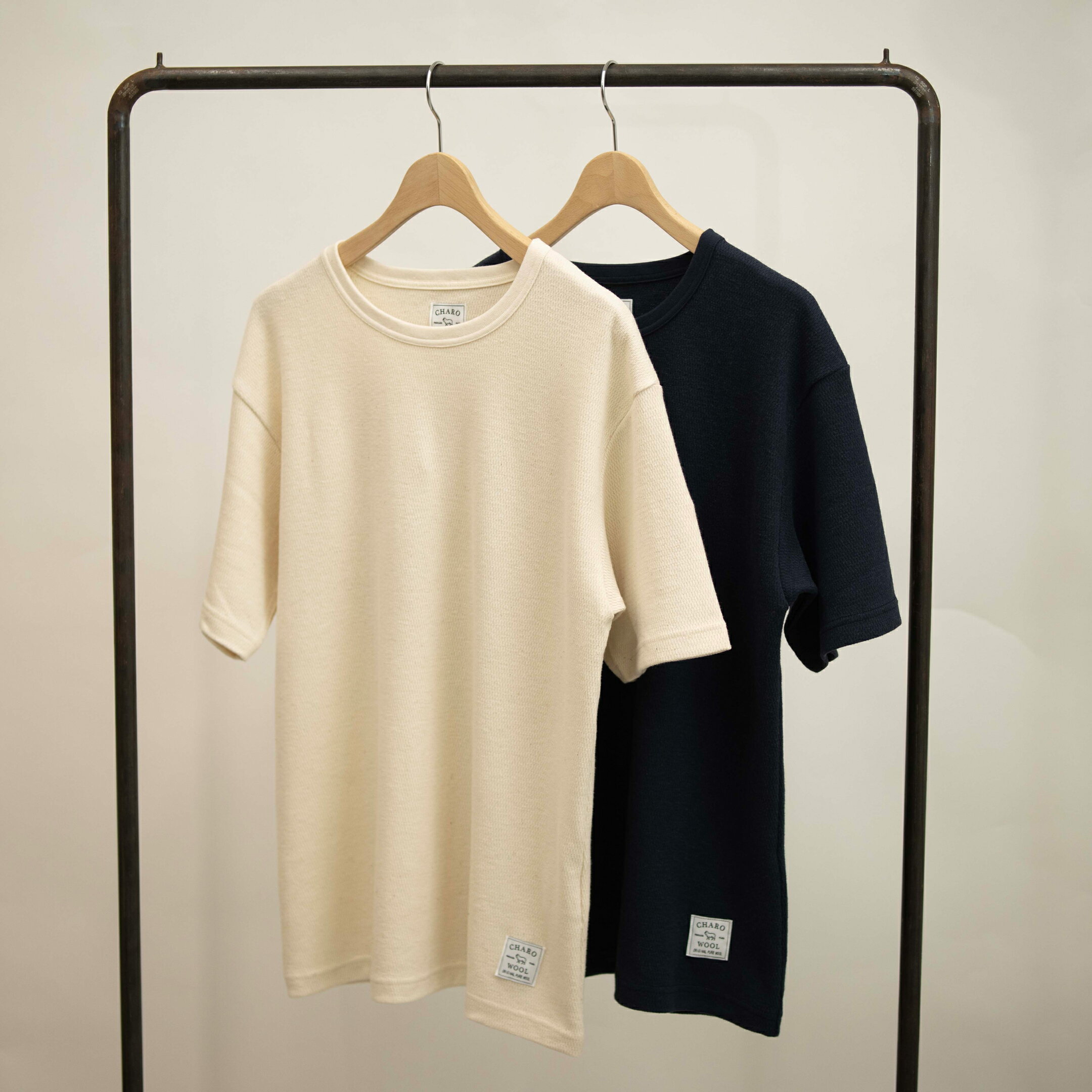 【ふるさと納税】CHARO WOOLHONEYCOMB CREW TEE　ハニカム半袖Tシャツ