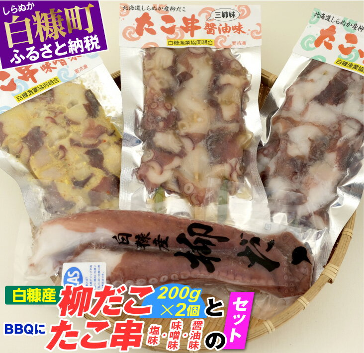 「白糠産柳だこ」とBBQに「たこ串(塩味・味噌味・醤油味)」のセット ふるさと納税 海鮮