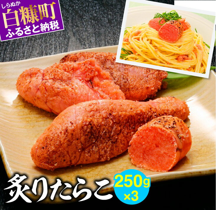 【ふるさと納税】高評価 5.00 炙りたらこ 750g (250g×3) たらこ あぶりたらこ 炙り 北海道 人気 ランキング 魚介類 魚介 海鮮 グルメ ごはんのお供 白米 魚卵 プチプチ食感 北海道 白糠町