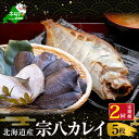 【定期便】北海道 産 一夜干し 宗八 カレイ 5枚 × 2ヵ月 【全 2回 】 ( 一夜干し 宗八 カレイ 宗八 かれい 干物 北海道 北海道産 ）