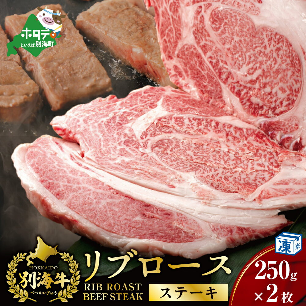 【ふるさと納税】北海道 別海牛 リブロースステーキ 500g（250g×2）（ ふるさと納税 リブロースステーキ ふるさと納税 ステーキ ふるさと納税 ステーキ肉 ふるさと納税 牛肉 牛 肉 リブロース 霜降り グルメ 人気 北海道 別海町 ）のサムネイル