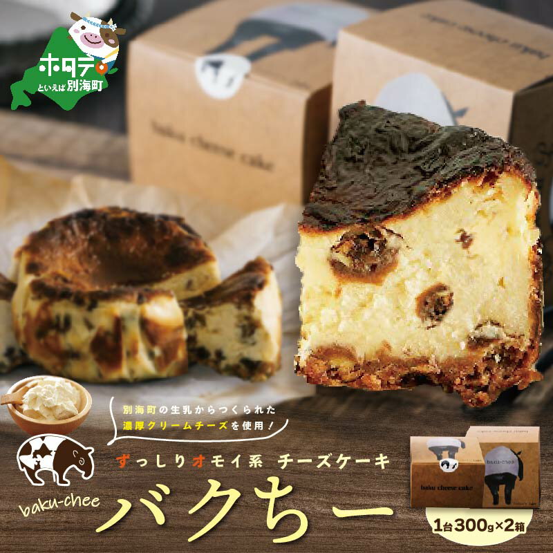 【ふるさと納税】バスク風チーズケーキ バクちー 2箱セット ( ふるさと納税 スイーツ 北海道 ふるさと納税 訳あり スイーツ ふるさと納税 バスクチーズケーキ...