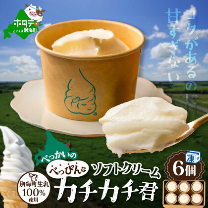 北海道 別海町産 生乳 100% で作った ソフトクリーム カチカチ君 6個 セット （ ふるさと納税 ソフトクリーム ふるさと納税 アイスクリーム ふるさと納税 アイス 北海道 別海町 ）