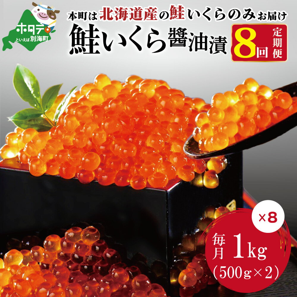 【ふるさと納税】【 年8回 いくら 定期便 毎月 定期 】北海道 産 鮭 イクラ 1kg ( 250g × 4パック ) 8回 産直 計 8kg ( ふるさと納税 イクラ 定期便 いくら 定期便 醤油漬け 小分け 大粒 鮭卵 国産 1キロ 8 8ヶ月 8ケ月 8ヵ月 8カ月 8か月 訳あり 送料無料 秋 旬 )