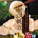 【ふるさと納税】【緊急支援品】【 年6回 ホタテ 定期便 隔月 定期 】北海道 野付産 漁協からお届け 冷凍ホタテ 貝柱 人に伝えたい驚き 特大 ホタテ 1kg...