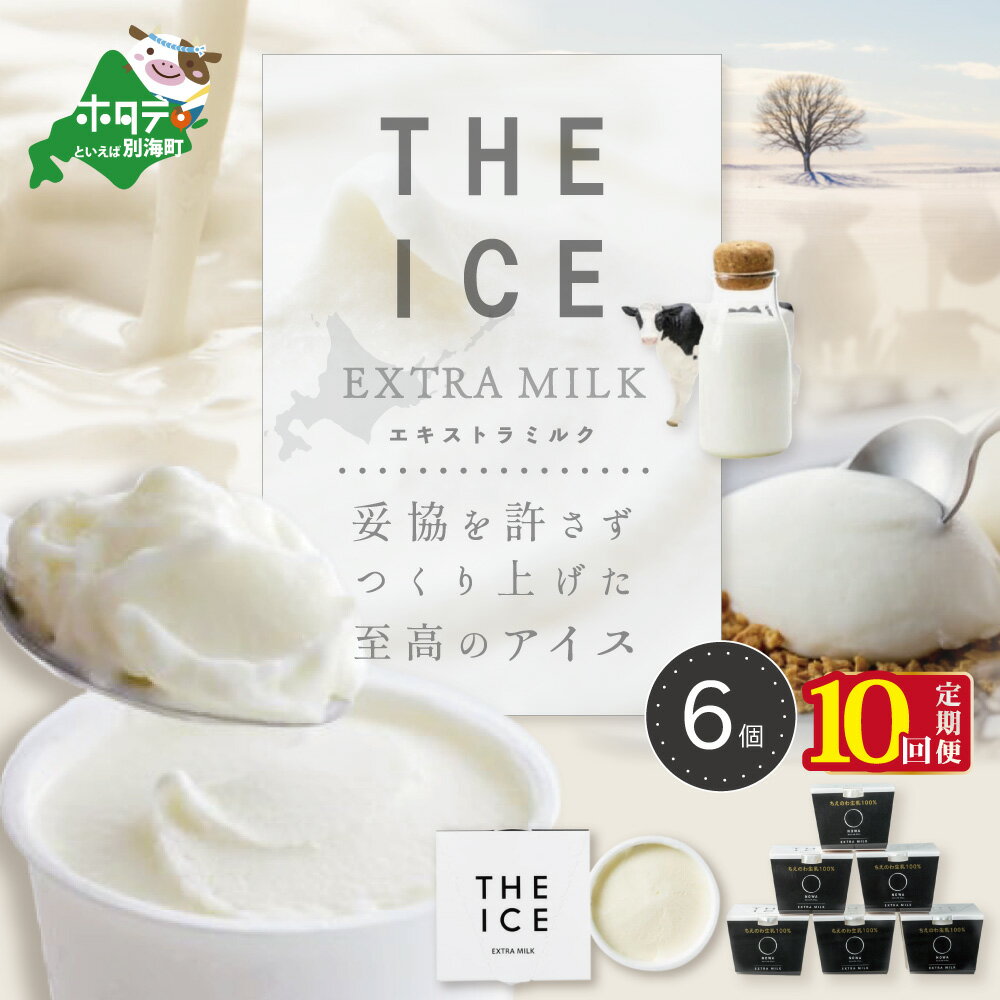 【ふるさと納税】【毎月定期便】【THE ICE】エキストラミルク6個×10ヵ月定期便（ちえのわ事業協同組合）