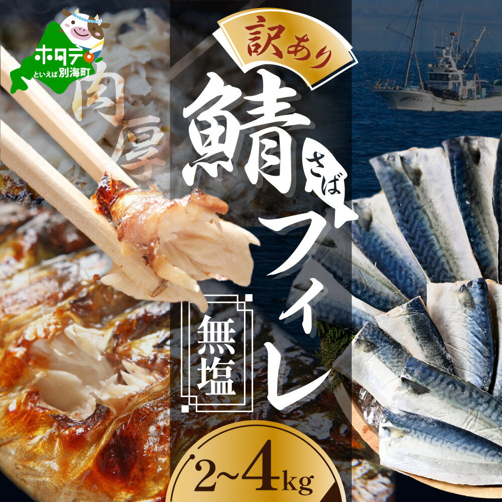 【ふるさと納税】 サバ 無塩 フィレ 2～4kg 【内容量が選べる】（ふるさと納税 鯖 ふるさと納税 サバ 無塩鯖 無塩サバ 魚 切り身 ふるさと納税 訳あり 魚 わけあり ふるさと おかず 惣菜 大容量 ） 北海道 別海町のサムネイル