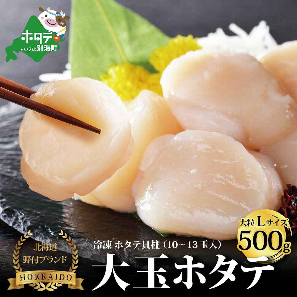【ふるさと納税】ほたて貝柱 大粒 Lサイズ 北海道 別海町 野付産 500g ( ふるさと納税 ホタテ 北海道 ふるさと納税 ほたて 北海道産 ふるさと納税 帆立 天然 ふるさと ほたて 大玉 ふるさと ホタテ 大 ふるさと 帆立 生食 用 刺身 刺身用 ほたて貝柱 ホタテ貝柱 帆立貝柱 )のサムネイル