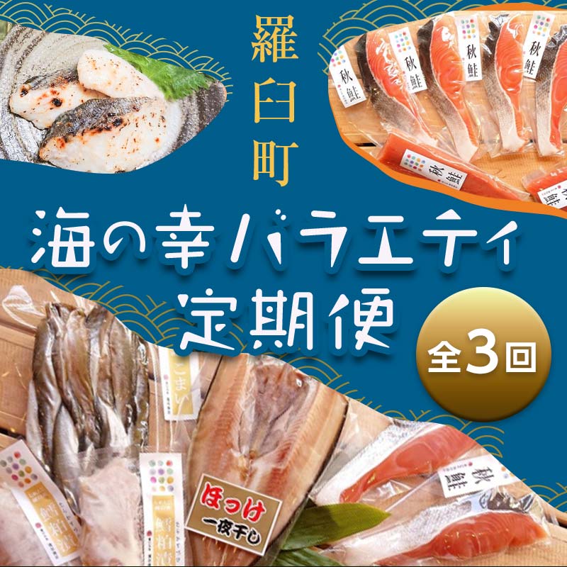 【ふるさと納税】年3回 北海道 羅臼町 海の幸バラエティ 定期便　鮭（シャケ） 鱈（たら）お魚詰め合わせ 魚 切り身 北海道 刺身 焼魚 粕漬け おかず 干物 一夜干し さけ サケ ホッケ ほっけ カレイ かれい コマイ 生産者 支援 応援 F22M-210