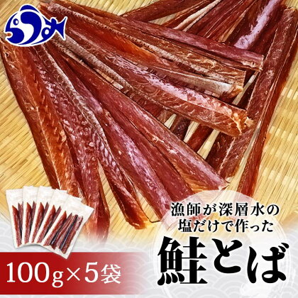 漁師が深層水の塩だけで作った鮭とば 100g×5袋 さけ サケ 鮭 とば 干物 おつまみ 魚 肴 羅臼町 北海道 セット 生産者 支援 応援 F22M-229