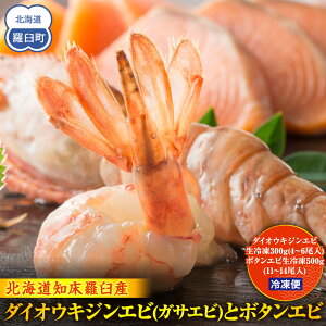 【ふるさと納税】ダイオウキジンエビ(ガサエビ)とボタンエビのセット えび エビ 海老 食べ比べ 魚介 魚介類 北海道 羅臼町 海産物 冷凍 刺身 フライ 生産者 支援 応援