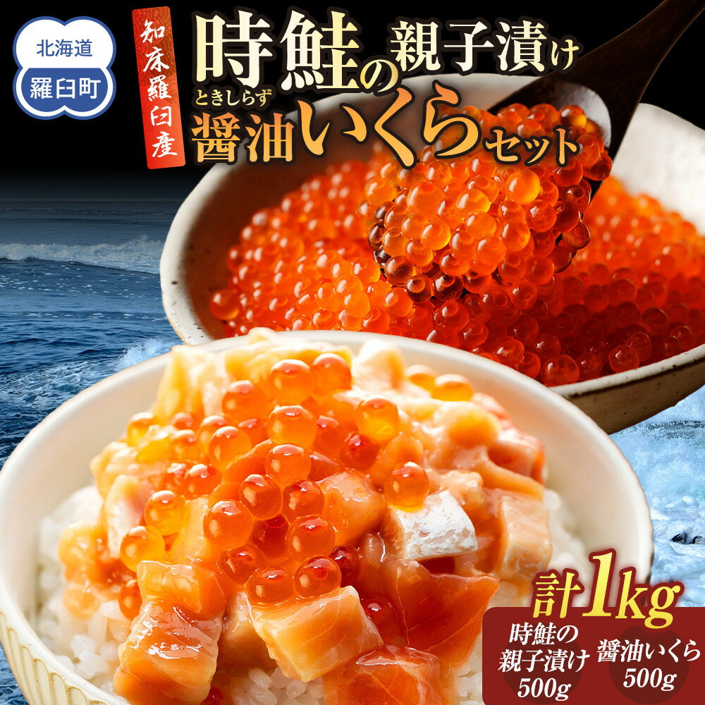 【ふるさと納税】北海道 知床羅臼産 時鮭（ときしらず）の親子漬け・醤油いくらセット（計1kg）いくら 醤油漬け 魚 海産物 魚介類 魚介 生産者 支援 応援 F21M-124のサムネイル