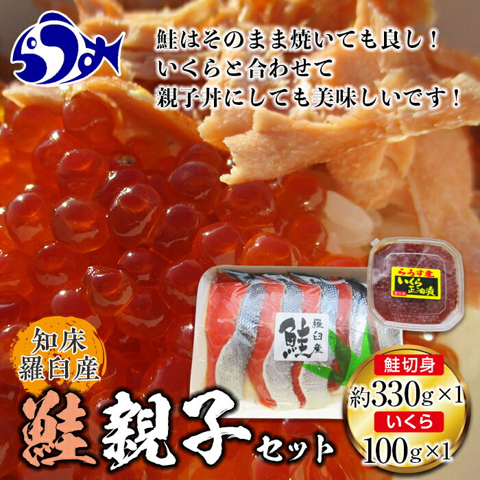 知床羅臼産 鮭親子セット 鮭切身330g前後・醤油いくら100g 各1パック さけ サケ 鮭 切身 焼き魚 親子丼 イクラ 羅臼町 北海道 生産者 支援 応援