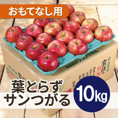 Apple - 【ふるさと納税】【26年9月から順次発送】平均糖度12度以上! 葉とらずサンつがる 約10kg おもてなし用 りんご【配送不可地域：離島・沖縄県】【1734947】