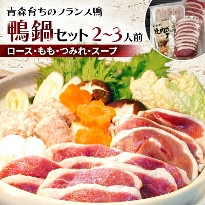 鴨鍋セット 2～3人前(ロース150g・もも150g・つみれ200g・スープ200g)_A1-86【配送不可地域：離島】【1146821】